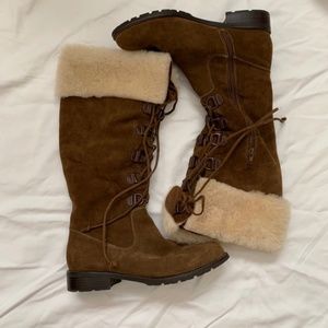 SOFFT Barbourne Brown Suede Shearling Cuff Boots